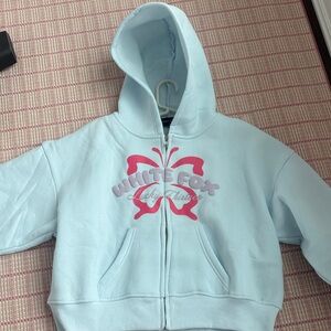 Women’s White Fox light blue hoodie